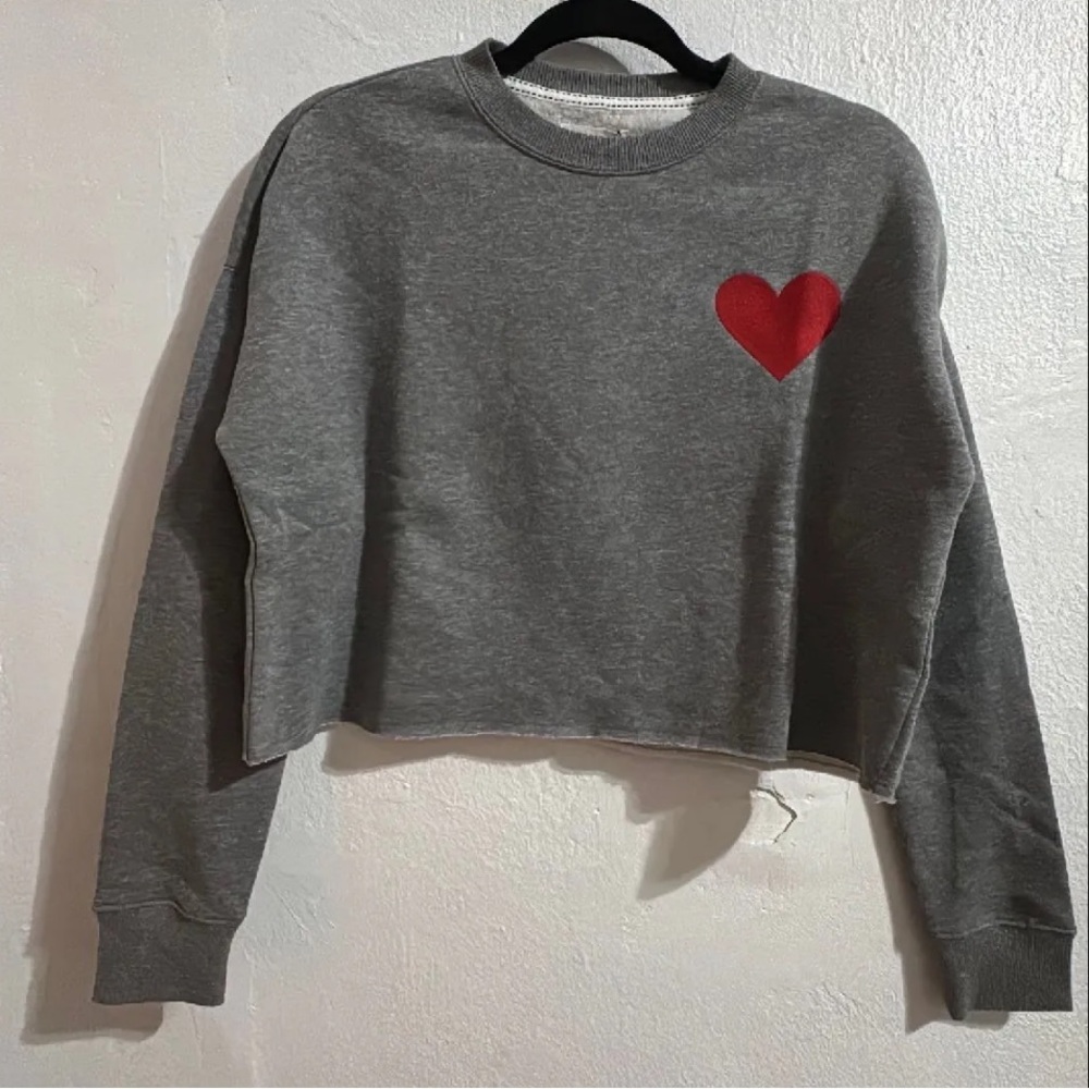 Spring & Mercer Heart Crew Crop Sweatshirt